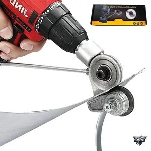 Metal Nibbler Drill Attachment, Electric Drill Shears Attachment Cutter Nibbler, Sheet Metal Cutter Tool Adapter Specifically Designed for Cutting Flat Metal Sheets of 21 Gauge and Below