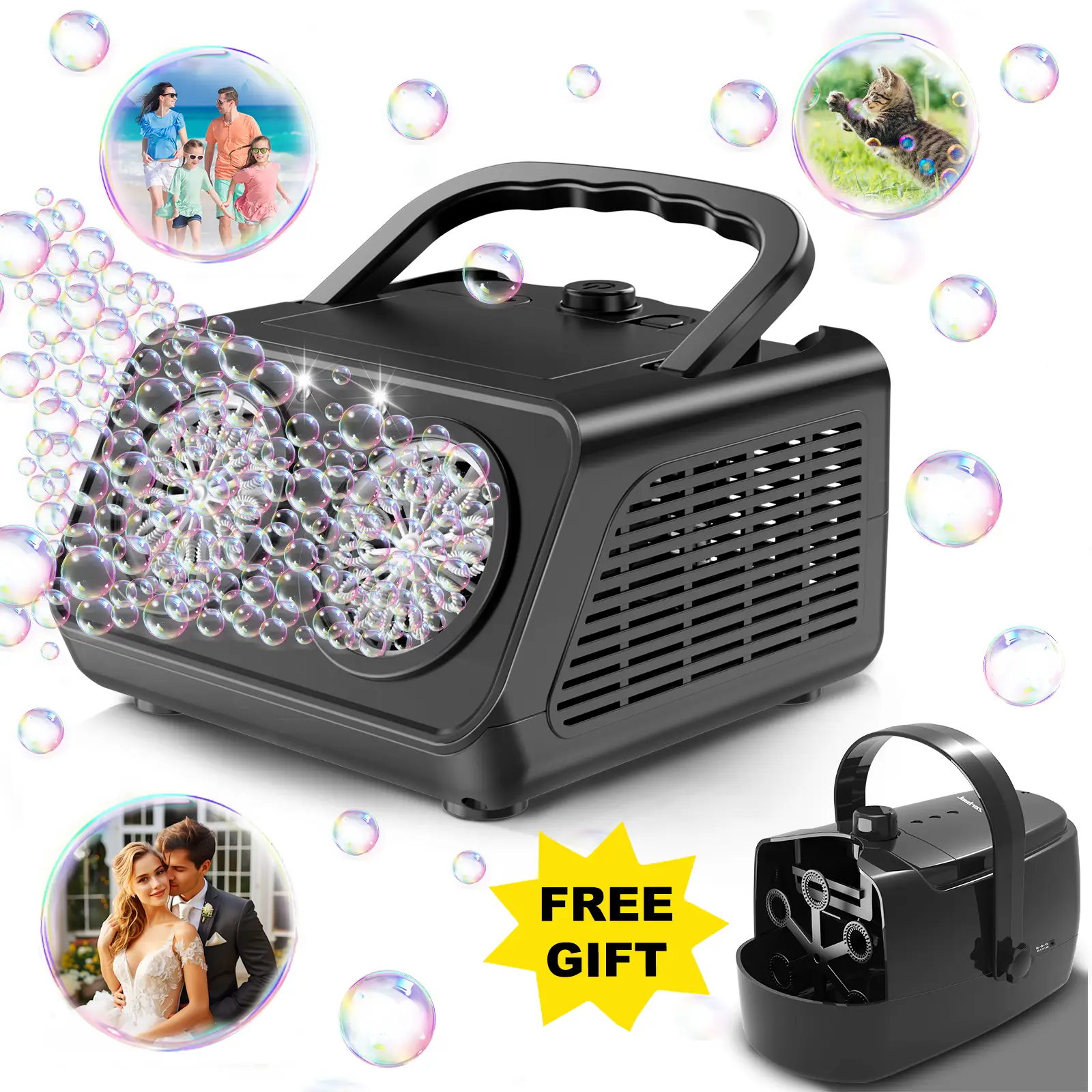 2025 Zerhunt Upgrade Bubble Machine, Bubble Blaster Toys for Kids, Bubble Maker for Boys and Girls Outdoorfun Birthday Parties Christmas Gift