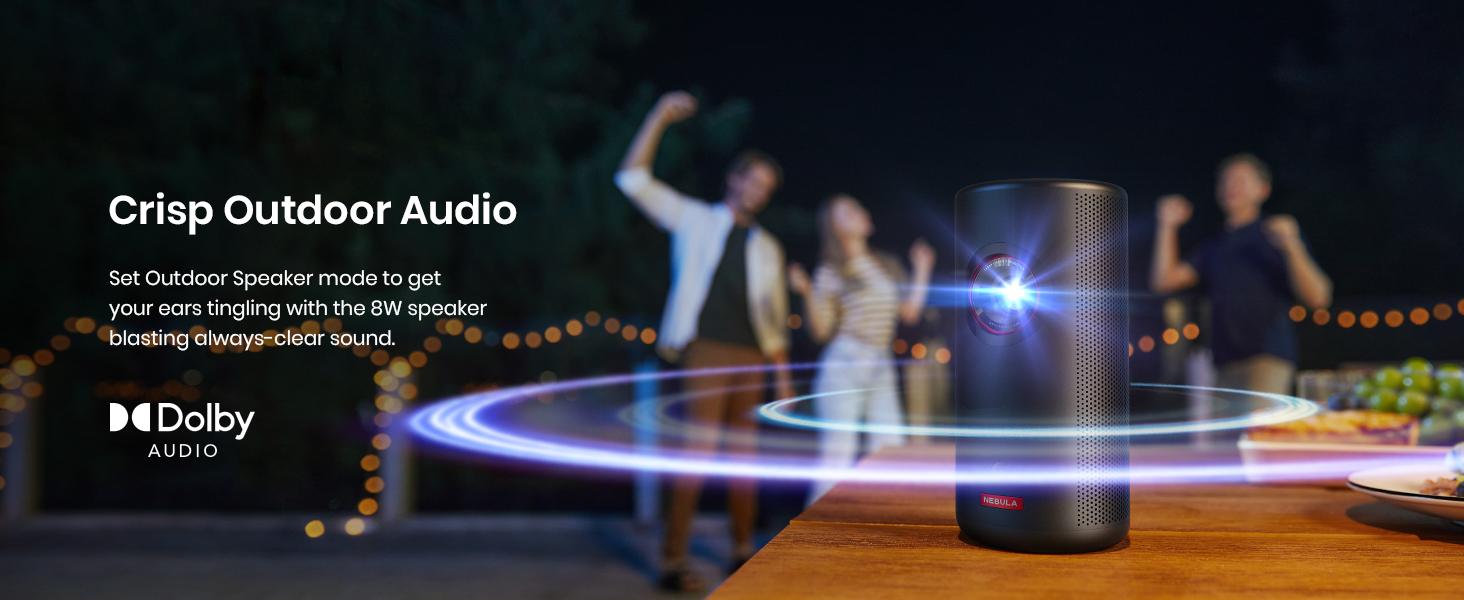 Anker Nebula Capsule 3 (New) GTV Portable Projector, 1080P Smart Mini Projector with Wi-Fi, 2.5 Hours of Playtime