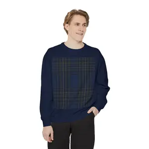 Navy Tartan Plaid Sweatshirt | Classic Plaid Crewneck