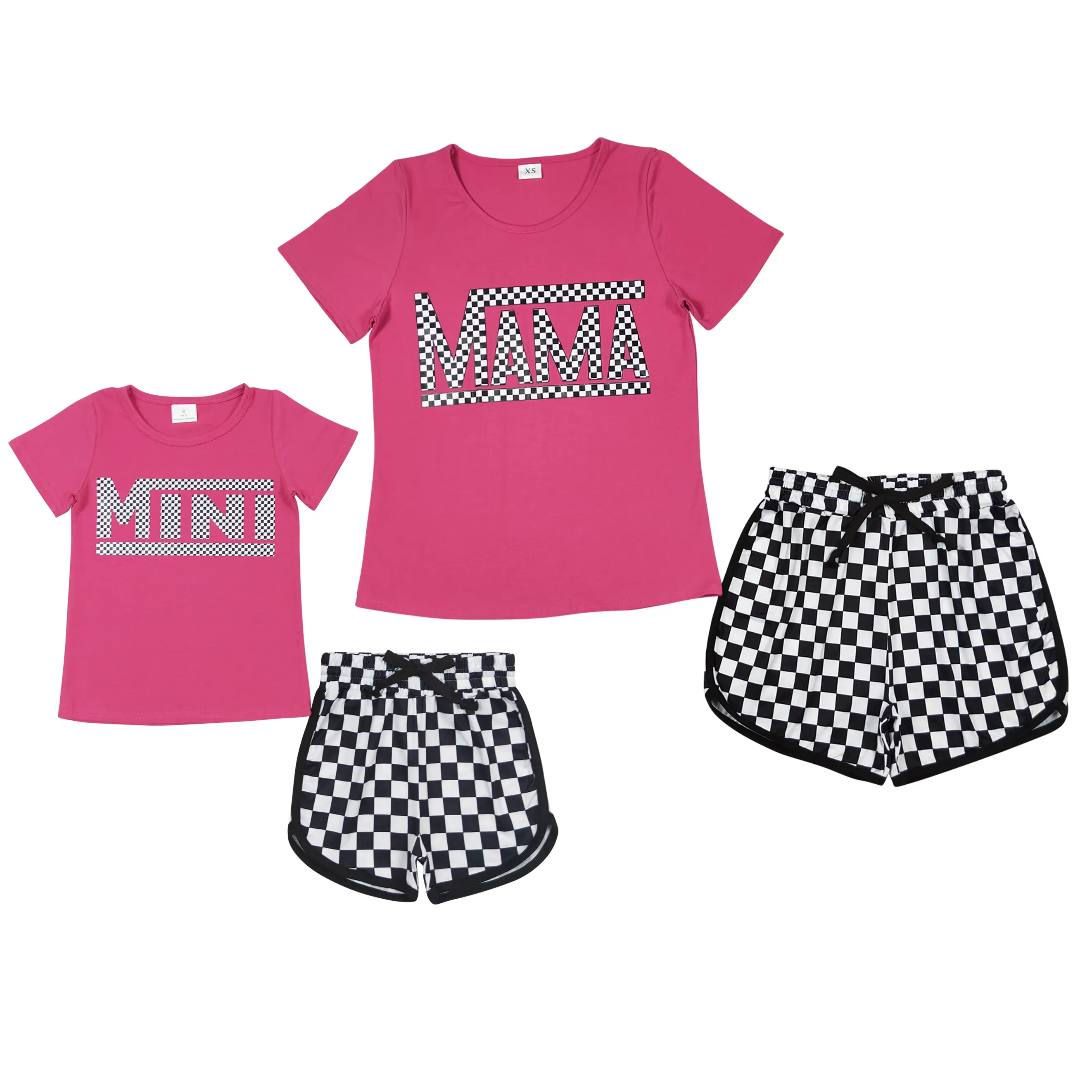 MAMA & MINI Chessboard Chic! Summer Sets for Trendy Duos Matching Fashion Outfits Casual