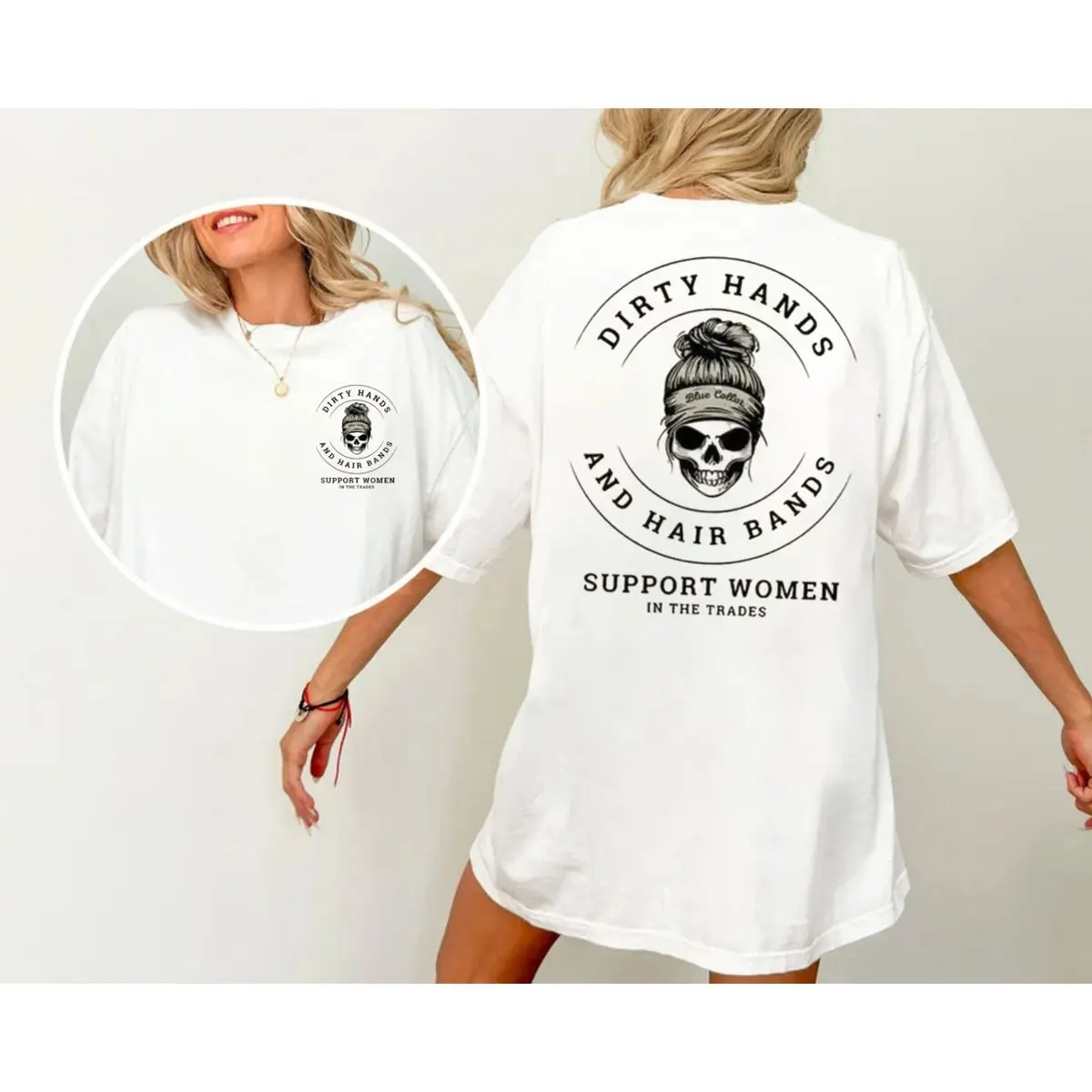 Dirty Hands And Hair Bands Skull Hoodie, Support Bc Women Shirt, Women In The Trades Sweatshirt, Unisex Sweater Pullover Tee