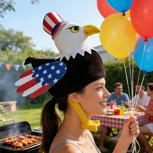 1pc Eagle Hat Independence Day Party Hat Funny Bald Eagle Holiday Party Carnival Hat New Year Gathering American Independence Day Adult Costume