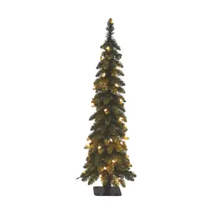 Santa's Workshop 4' Prelit Pencil Slim tree