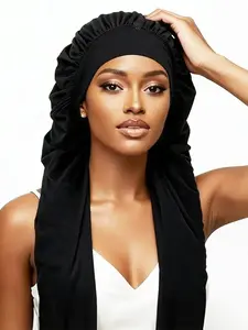 Women's Adjustable Long Sleep Bonnet Hat, Suitable for All Hair Types, Sleep, Sports, Skincare, Universal Size, Multi-Functional Hair Care Cap