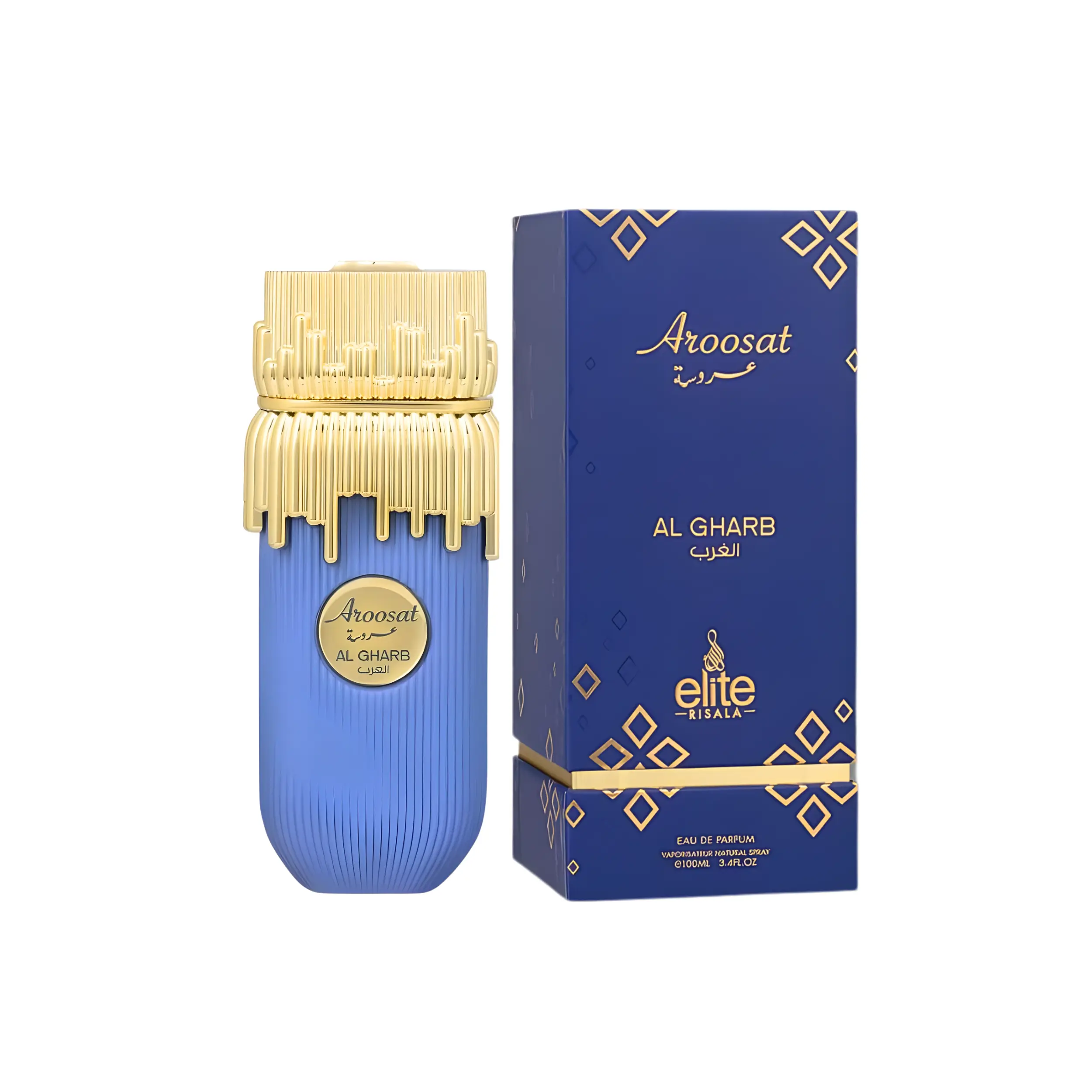 Risala Elite Aroosat Al Gharb Men's Aromatic Regular Edition Ginger Liquid EDP Spray Fragrance - Adults, 3.4 fl oz Single Item for Selfcare, Soft, Comforting Elegance, Sterling Perfumes Industries Llc, Fragrance Scent, Men's Fragrance