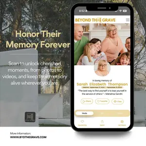 Customized Beyond the Grave Medallion – Honor Loved Ones with a Digital Memorial | Scan QR for Photos, Videos, & Memories Decor Frames