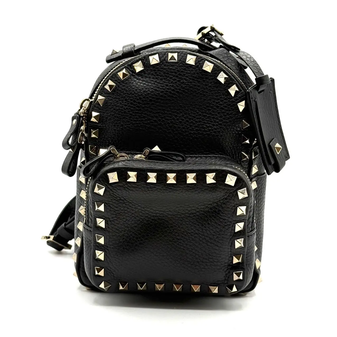 Pre-owned Valentino Leather Backpacks CALUXB Rockstud backpack in black leather
