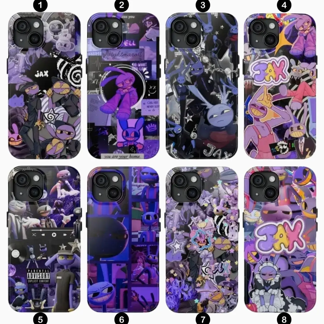 Jax The Amazing Digital Circus Phone Case, Jax The Purple Rabbit Cover Compatible with iPhone X, 11, 12, 13, 14, 15, 16, 17 Plus Pro Promax & SS Galaxy S21-26 Series