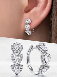 1 Pair Pretty Cubic Zirconia Drop Earrings For Women For Wedding Engagement Anniversary Dainty Fashion Jewelry Valentine's Day Gift Shining Earrings