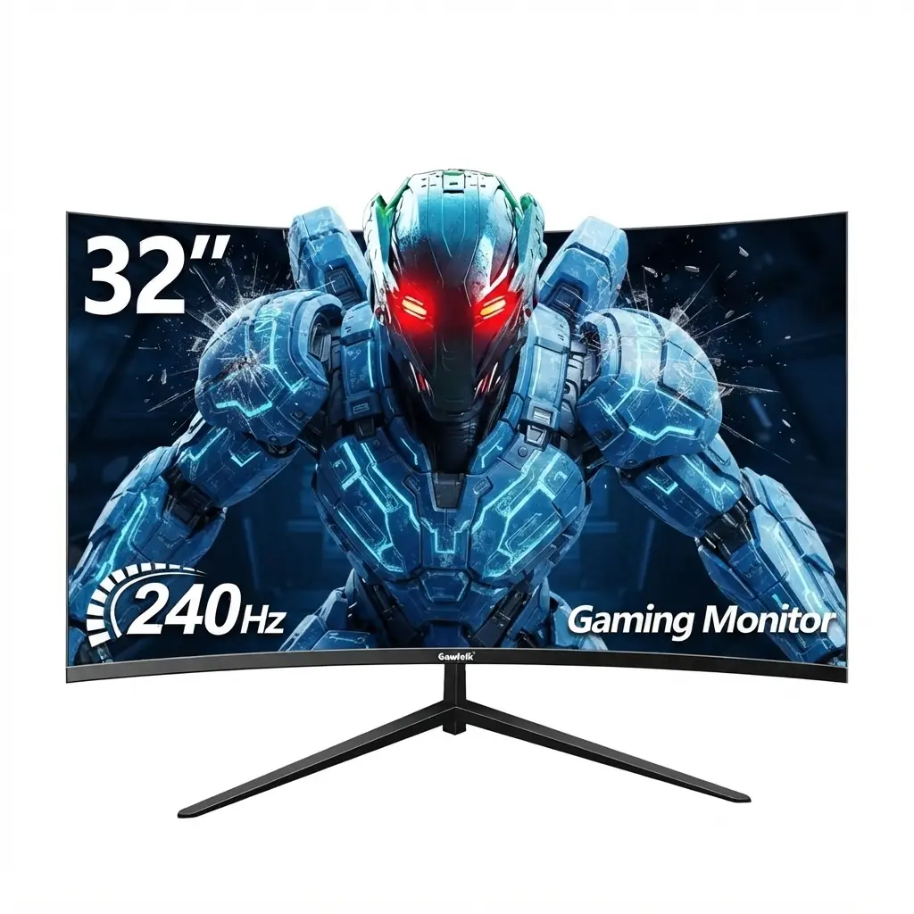 32 Inch Curved Gaming Monitor 240Hz, 1800R PC Monitor Full HD 1080P, Frameless Computer Dispaly with Freesync and Eye Care Technology, Wall Mountable