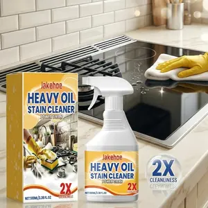 Heavy Oil Stain Cleaner Spray for Kitchen Odor Eliminator & Stain Removal Agent for Range Hoods Cooktops Utensils Stove Oven Grill Cleaner Household Essentials