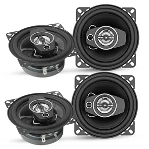 5Core Coaxial Door Car Speakers 4” 4Pcs 250W 4Ohm 2 Way Component Subwoofer Audio w Super Tweeter