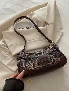 Women's New Fashion Buckle Leopard Print Handbag - Vintage Purse, Large-Capacity Shoulder Bag, All-Season Cheetah Storage Bag for White-Collar Workers, Ideal for Parties, Daily Use