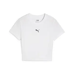 PUMA Womens Dare To Baby Crew Neck Short Sleeve Casual Tops Casual - White