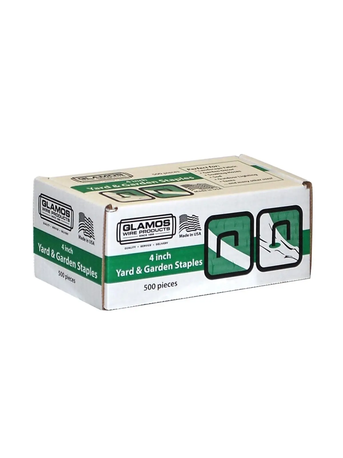 Glamos Wire Products Steel Landscape Staples - 84500 Model, 4x1x4 in. Square, Anchoring Use, Pack of 500