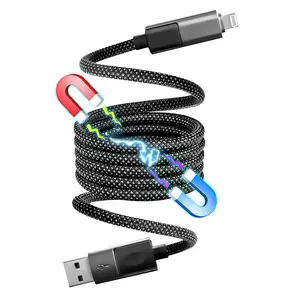 4-in-1 Magnetic Automatically Retractable Fast Charging Cable – 100W Data Transfer Multi-Devices Charger, Convenient for Storage and Travel Essential, for iPhone/iPad/Samsung Galaxy Smartphone