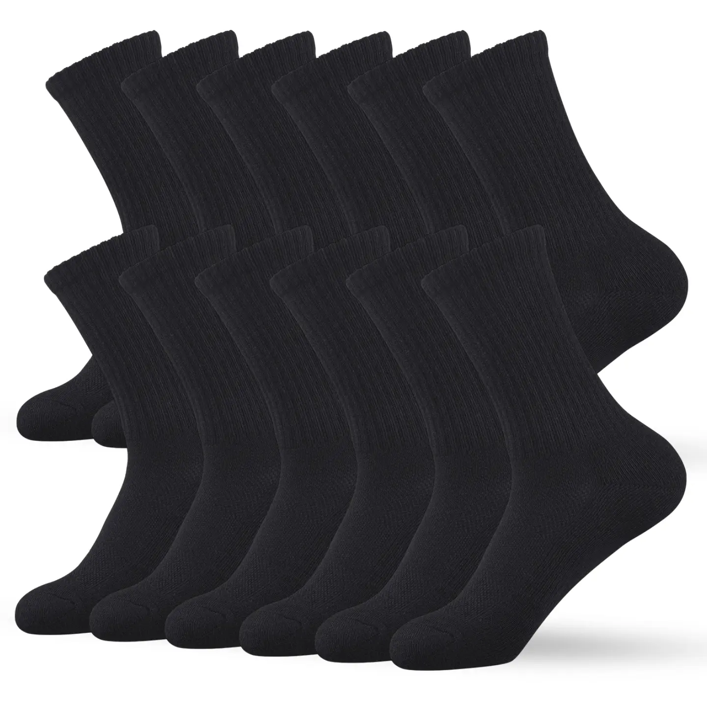 Crew Black with Arch Support and Mesh