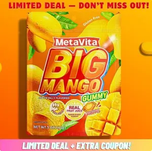 MetaVita Peelable Mango 5oz (141g large bag) – Extra Large Chewy Pieces, Rich Mango Flavor, Individually Wrapped for Freshness – Fun Novelty Candy for Kids & Adults, Party Treats & Gifts