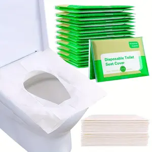 Disposable Toilet Seat Covers, Toilet Seat Protector, Soft Non-Woven Fabric, Flushable Bathroom Accessories for Airplane, Road Trips, Camping - No Electricity Needed