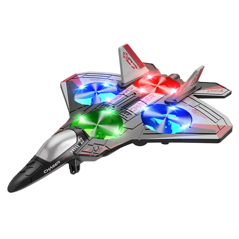 2026 Remote Control Fighter Fighter Fall-resistant Four-Axis Remote Control Drone Colorful Lights Children's Remote Control Plane Model Toy n's Remote Control Plane M