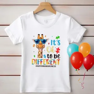 It's Ok To Be Different #Autismawareness Shirt, Autism Giraffe T-Shirt, Autism Awareness Shirt, Cute Giraffe Shirt, Autism Month Tee