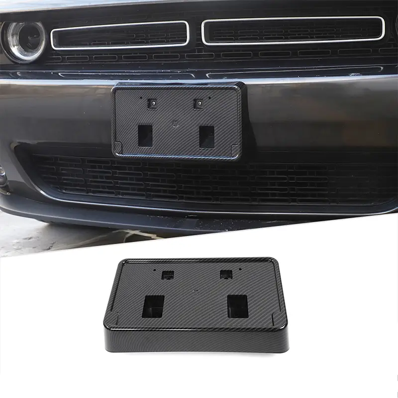 100% Brand New Laser Cut ABS UV-Resist Coat Front License Plate Holder Bracket Base Mount - Custom Secure Fit Replacement Part for 2010+ Dodge Challenger, License Plate Frame, Automotive Body & Frame Accessory