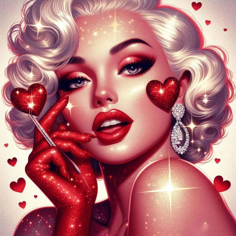 5D DIY Diamond Arts Colorful Painting Kit, Heart Shaped Diamond Arts Colorful Painting Kit, DIY Decorative Art Picture for Beginner, Diamond Painting Kits, Craft