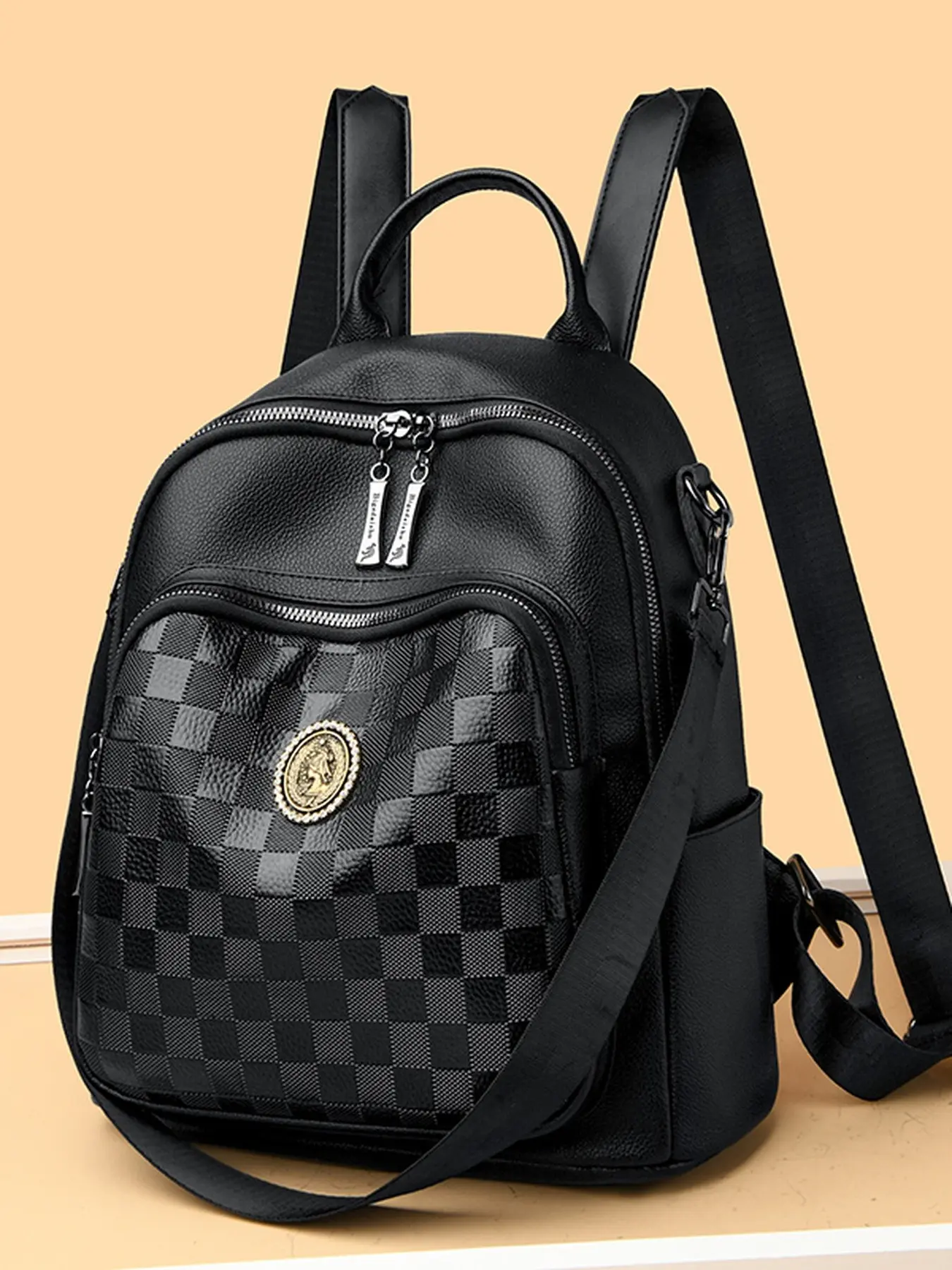 Luxury Quilted Womens Business Casual Backpack Travel Soft Leather Multi Compartment Anti Theft Bag Stylish Commuter Travel Crossbody Purse
