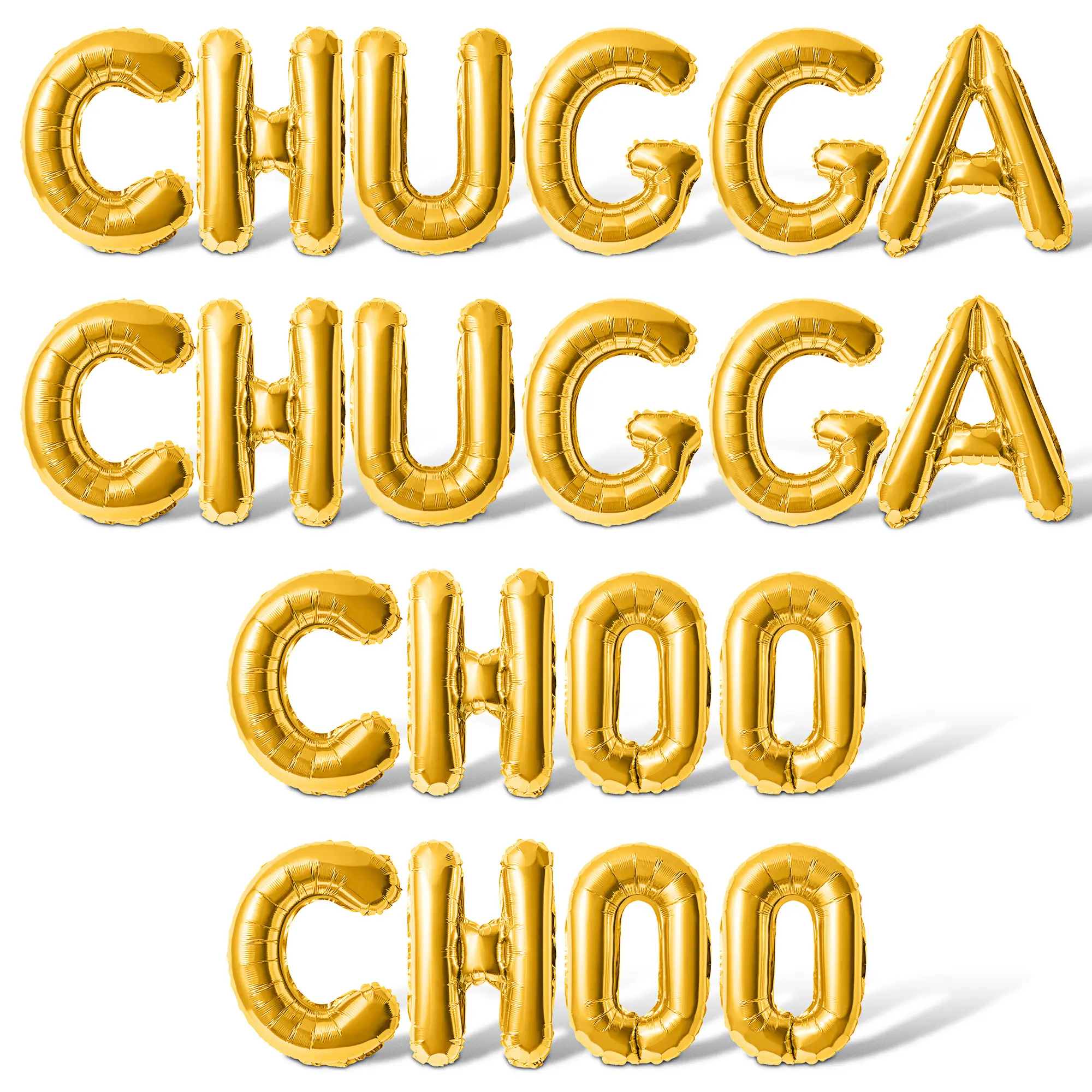 Letter Balloons - CHUGGA CHUGGA CHOO CHOO 16" Inch Alphabet Letters Foil Mylar Balloon Birthday Party Banner