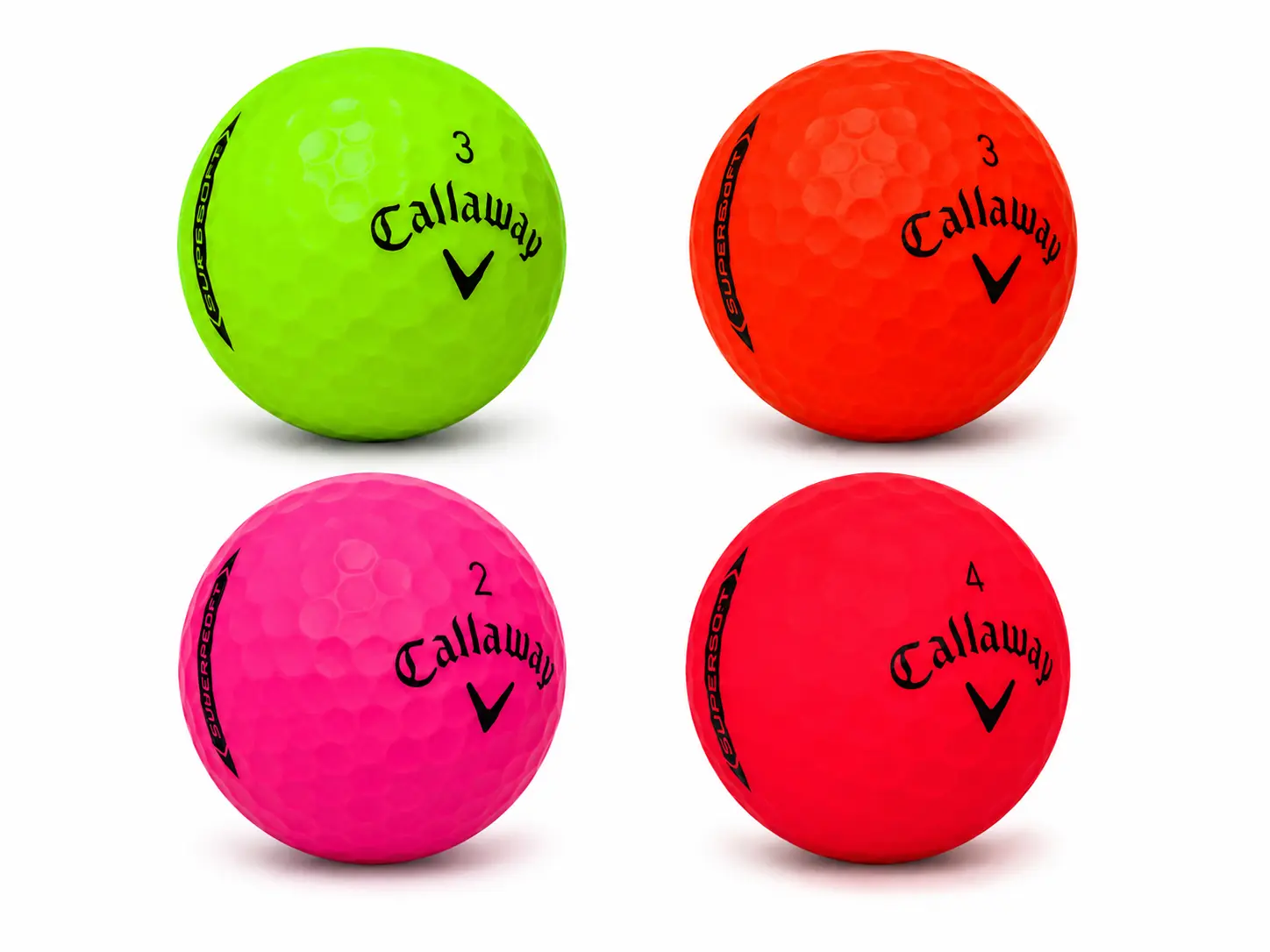 12 Callaway Colored Supersoft Golf Balls | Red, Pink & Green Mix | AAAA Mint Used Golf Balls