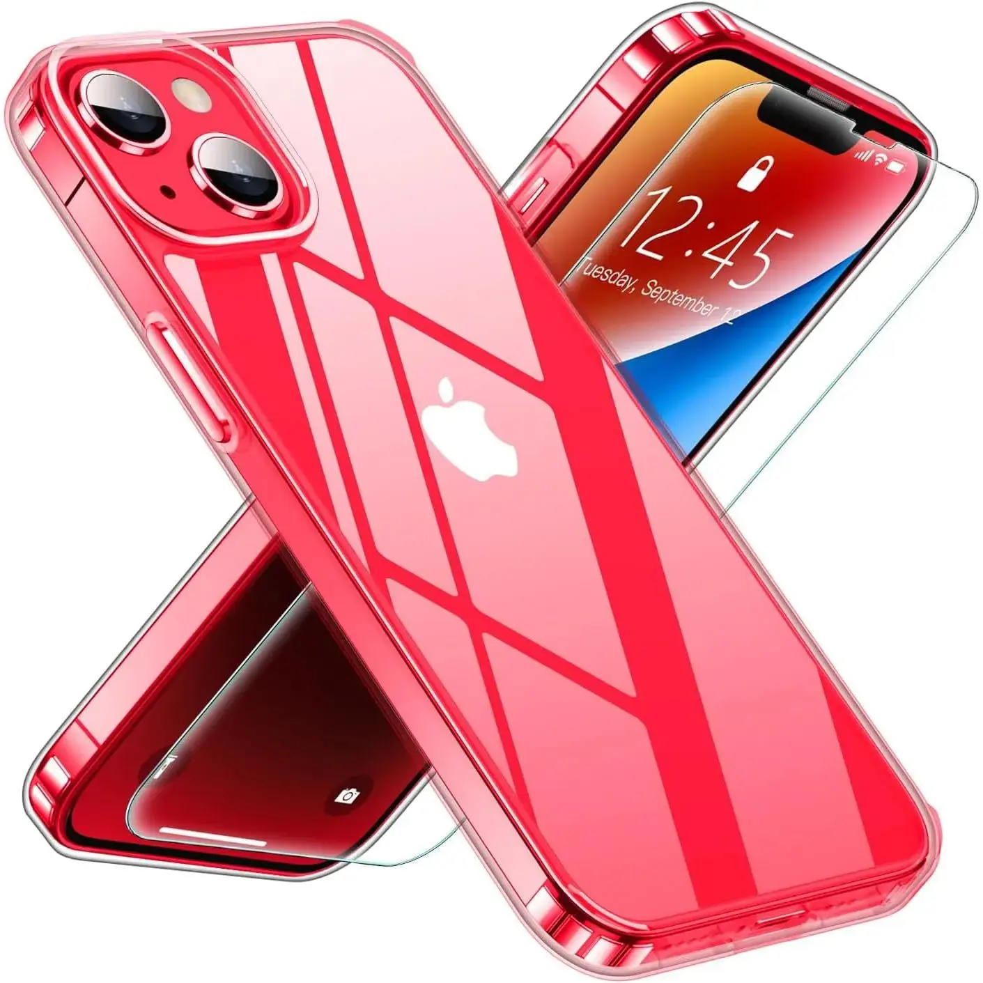 Entronix Bundle Compatible with iPhone 14 Plus - [Hard] Clear Case & 1 Clear Screen Protector Cover Protection