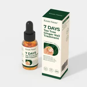 Kreain Nature Tea Tree & Ginger Nail Treatment - Plant Ingredients for Nail Bed Separation, Cloudy Nails, Thickened Nails, and Brittle Nails