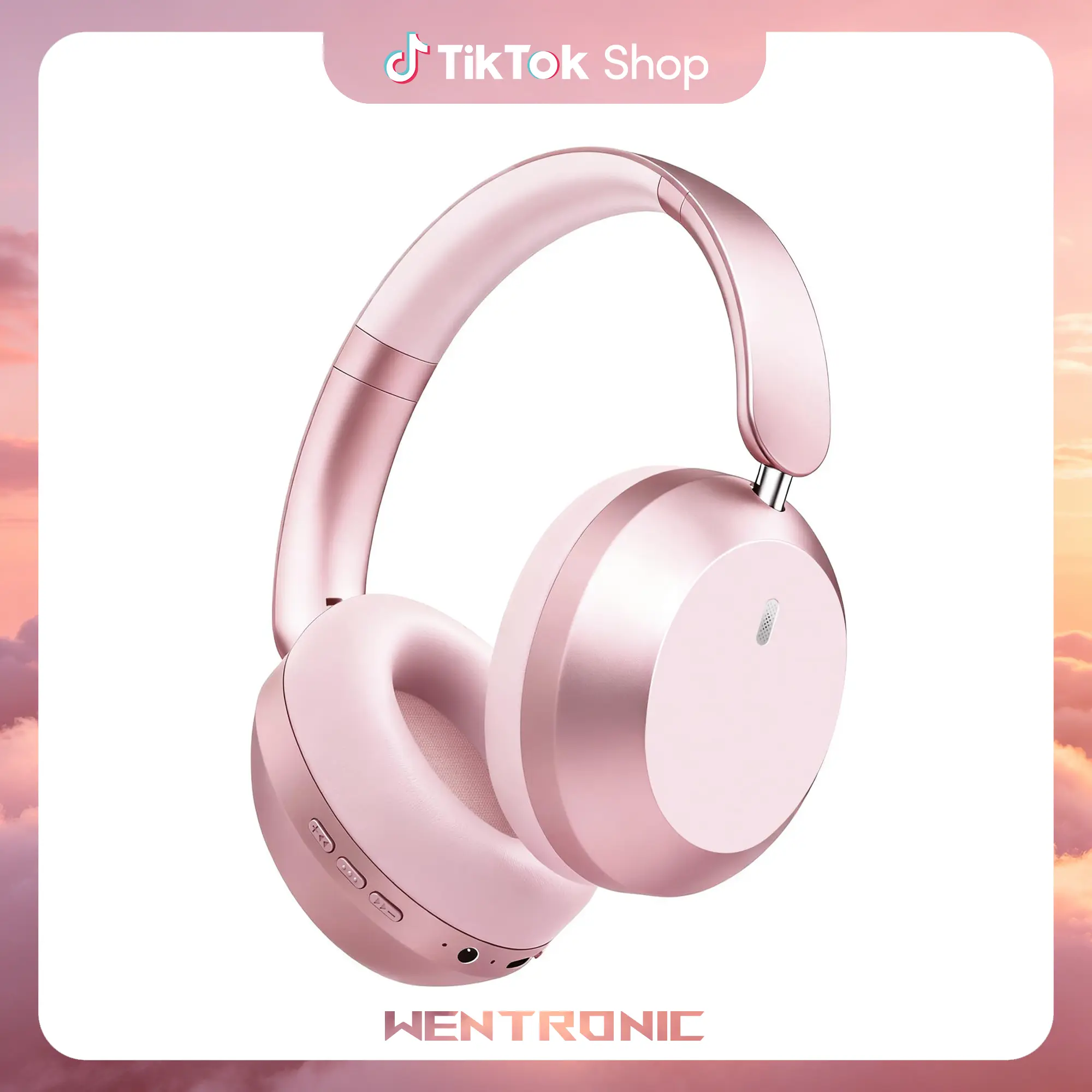 WENTRONIC Y05 High Quality Over-Ear Bluetooth Headphones with Leather Ear Cushions - Wireless/Wired Computer Headset, 48H Playtime, Stereo Audio, Foldable, Soft, Fast Charging, Volume Control, Travel-Friendly, 3.5mm Cable Option, High Quality Headphones