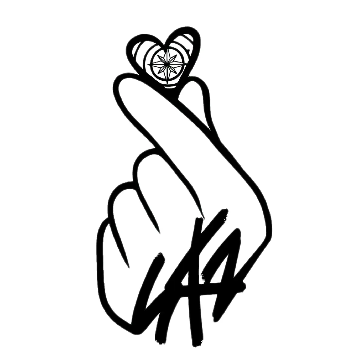 Finger Heart Vinyl, kpop, stickers, kpop gift