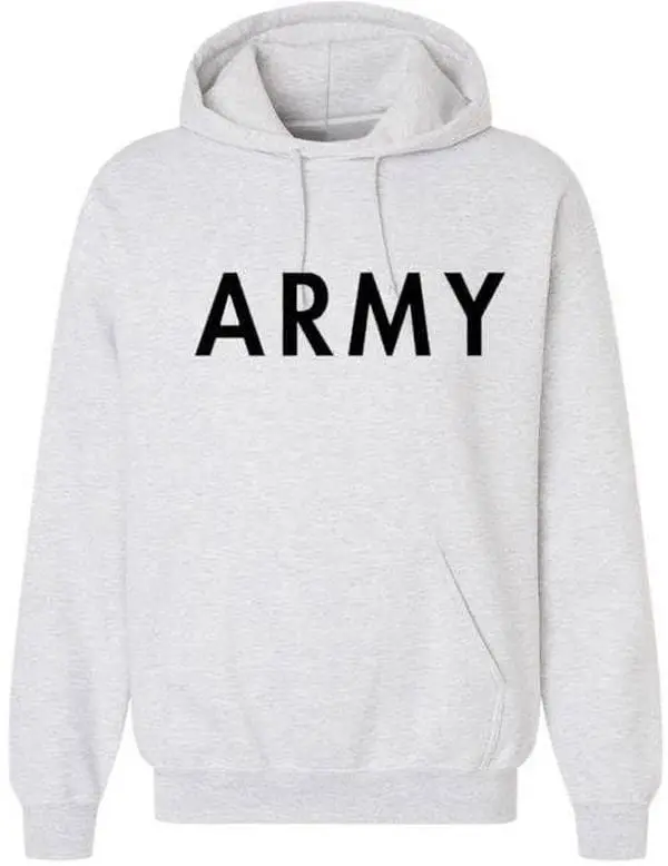 Men's Army Pullover Hoodie | US Army Military Physical Training PT Exercise Workout Gear Hooded Sweatshirt