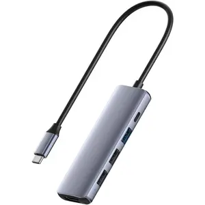 USB C Hub, 5-in-1 USB C Multiport Adapter with 100W PD, 4K HDMI, 3 USB-A Data Ports,  USB Type C Hub for MacBook,  15/16, Galaxy, Surface Go, XPS, iPad, UH405