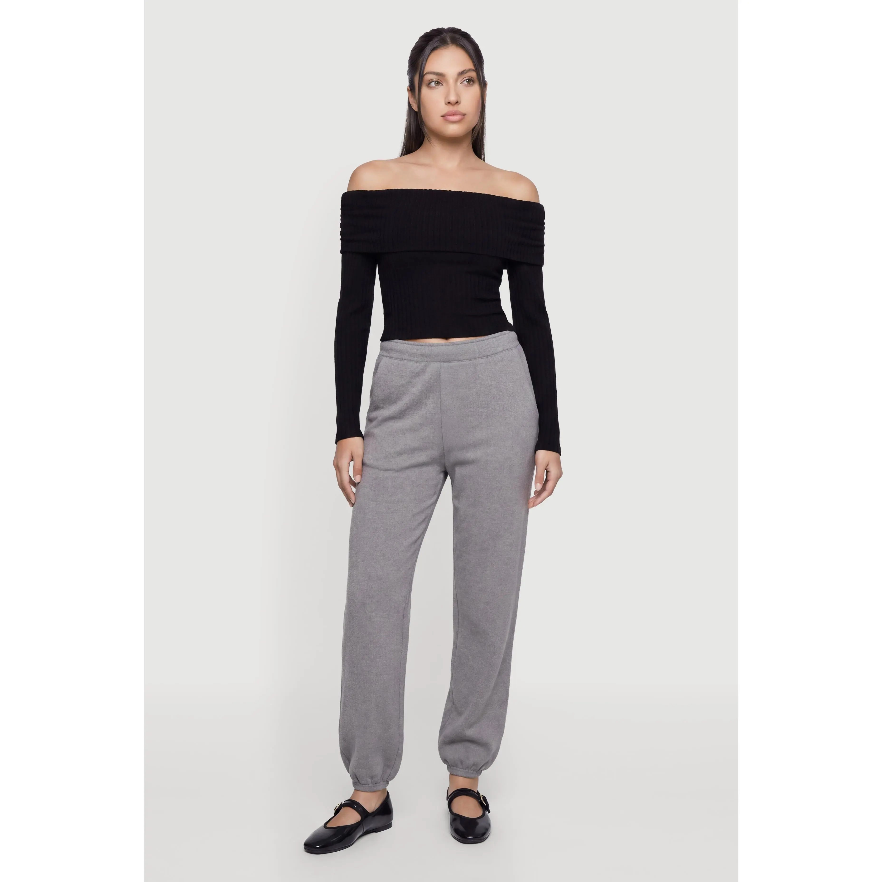 Brushed Waffle Knit Sweatpants