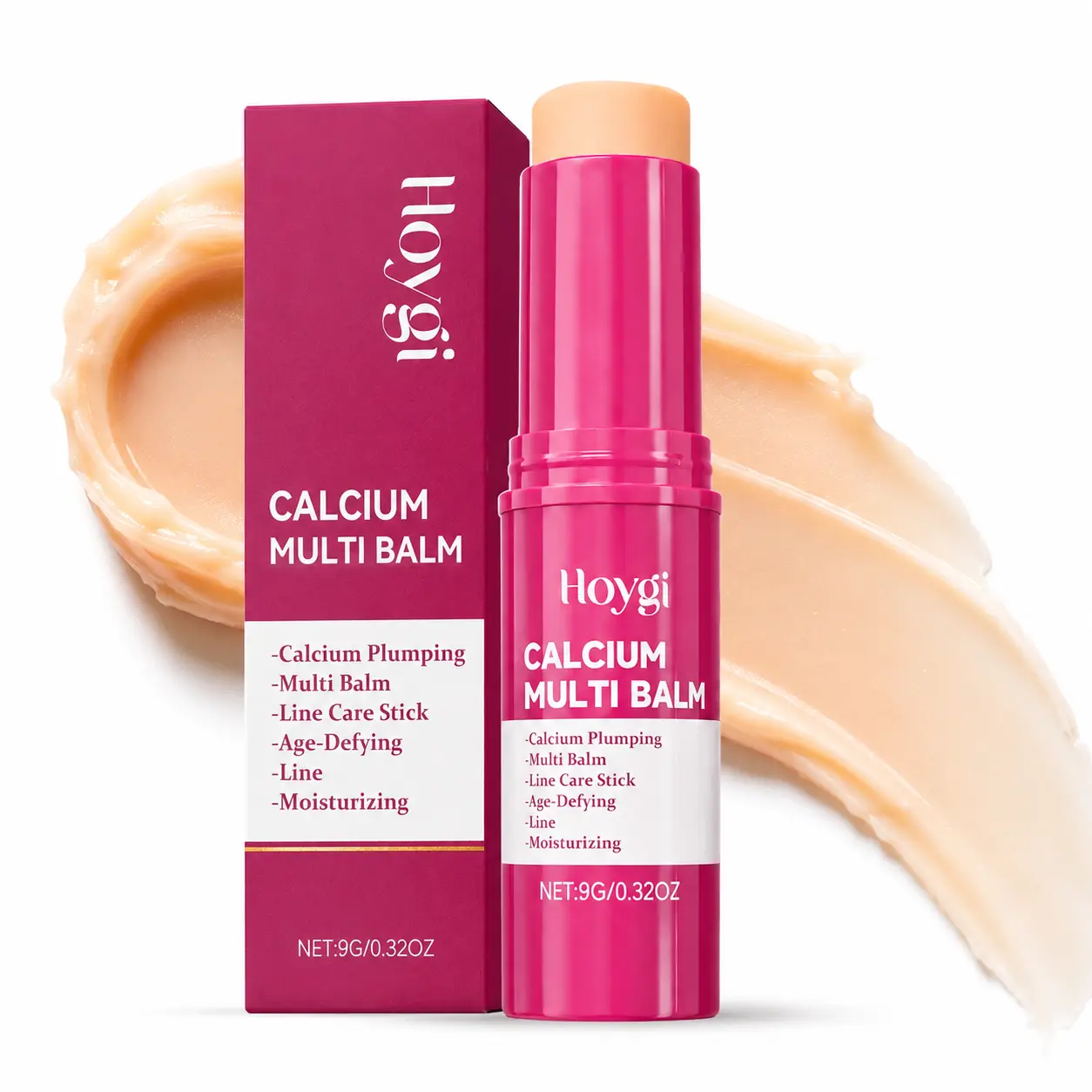 Hoygi Calcium Multi Balm, Effective Line Smoothing Moisturizer Stick, Brightening Hydrating Balm Reduces Under Eye Bags & Dark Circles, Multi-Use Dry Skin Age-Defying Daily Skincare Stick for Women,lip balm,Face Cream,Anti-Aging,Multi-Use