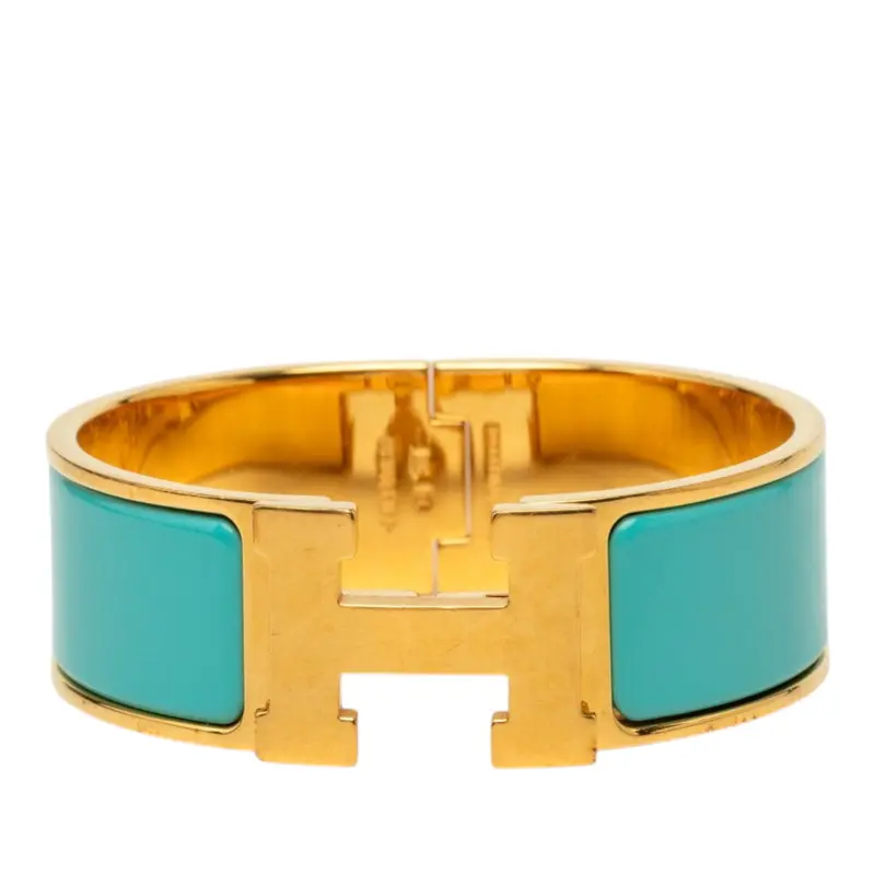 Pre-owned HERMÈS Gold-plated Small Leather Goods Hermes Clic Clac H PM Bracelet