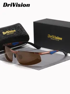 Drivision 1 Piece Unisex Asymmetrical Sunglasses Polarized Half Frame UV400 Ultimate simplicity