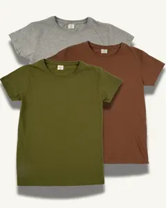 Organic Cotton Lightweight Crew Neck Tshirt Pack of 3