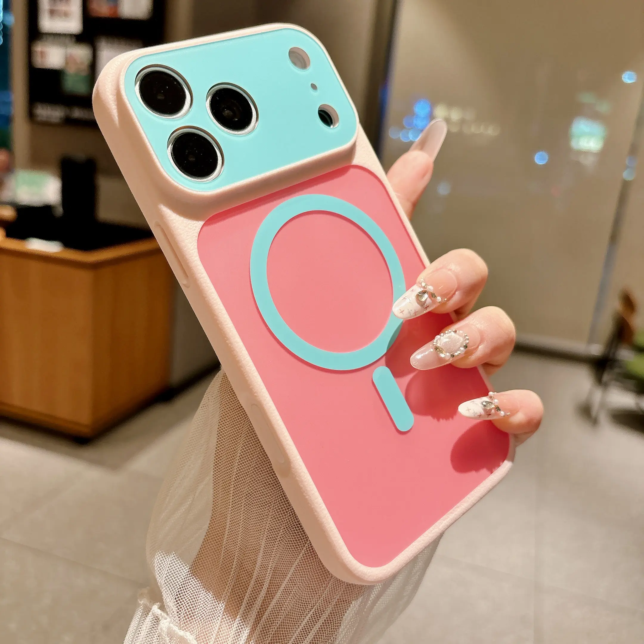 Magnetic Phone Case for iPhone 17/16/15/14/13 Pro Max Plus, Contrast Color, Full Lens Protection, Shockproof, Anti-Drop, Compatible with iPhone Series #DealsForYouDays