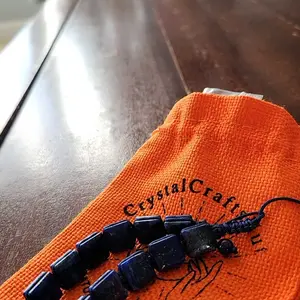 Protection Stone Bracelet Lapis Lazuli Natural Stone Cube Beads Bracelet for Men Women Adjustable Arm Ring Jewelry