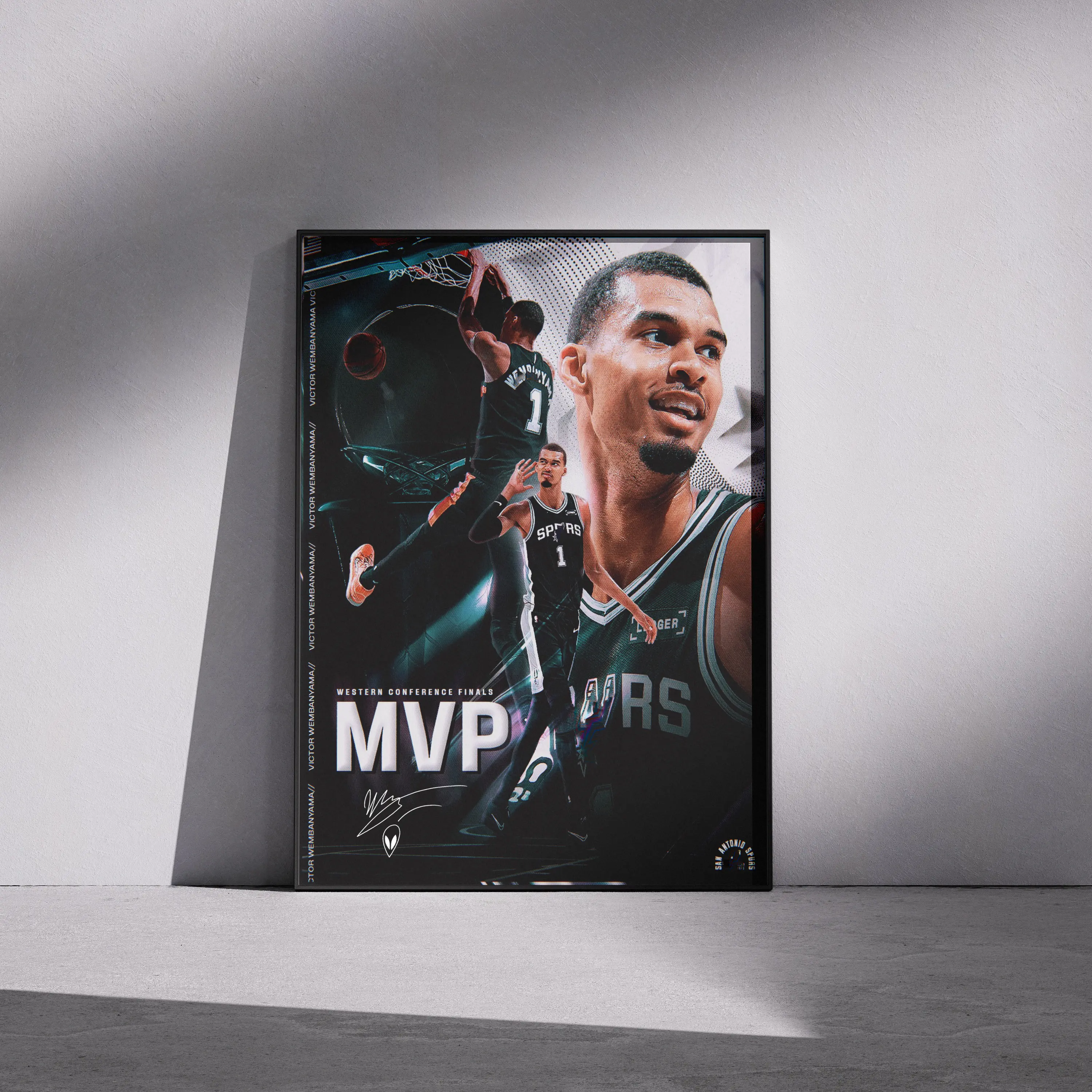 [NO FRAME] Wemby Fan Poster, Minimal Basketball Wall Art, Alien Inspired Sports Decor, Black Aesthetic Bedroom Poster, Gift for Real Fans