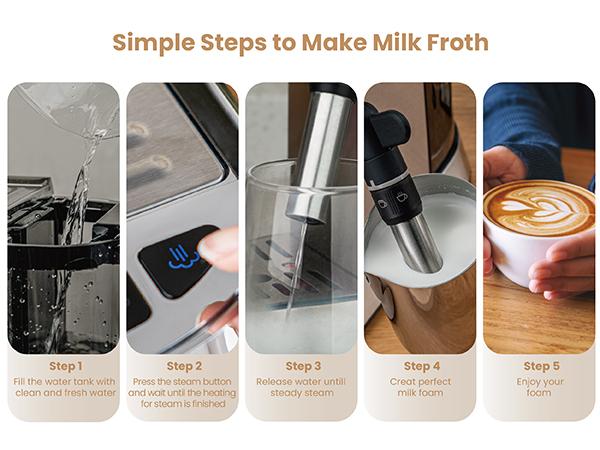 【Springtok】Gevi 20-Bar Espresso Machine with Automatic Milk Frother | Professional & Compact Coffee Maker for Cappuccino & Latte | Perfect Gift for Coffee Lovers 【Springtok】Gevi 20-Bar Espresso Machine with Automatic Milk Frother | Professional & Compact Coffee Maker for Cappuccino & Latte | Perfect Gift for Coffee Lovers