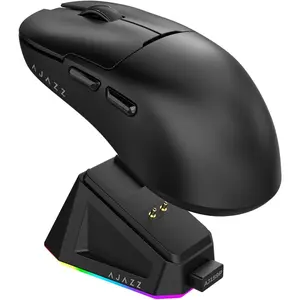 AJAZZ AJ159P  Gaming  with RGB  Dock, PAW3395 26K DPI Sensor, 56G Lightweight  , 5 Programmable Buttons, 80 Million ASIN