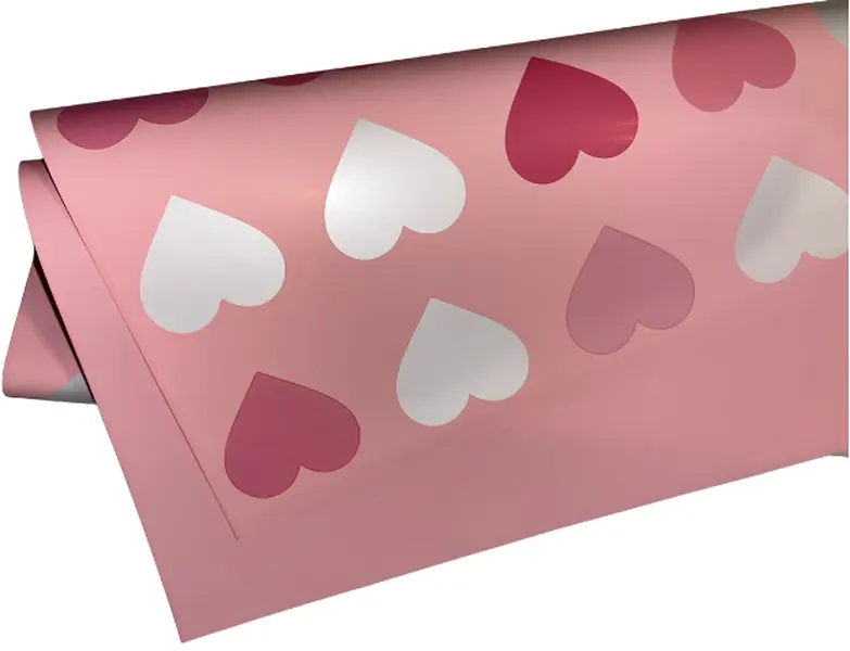 Pink Heart Bouquet Wrapping Paper