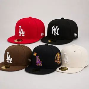 [Hot Item] New Era MLB 59FIFTY Fitted Hat NY Yankees LA Dodgers Black Cap Size 7 1/4, Flat Brim Streetwear Urban Outdoor Style