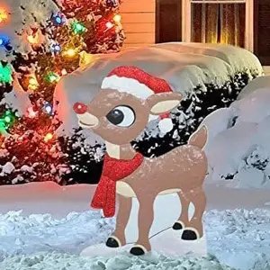 ProductWorks Rudolph The Red-Nosed Reindeer Decorative Christmas Metal Rudolph - 24 Inch